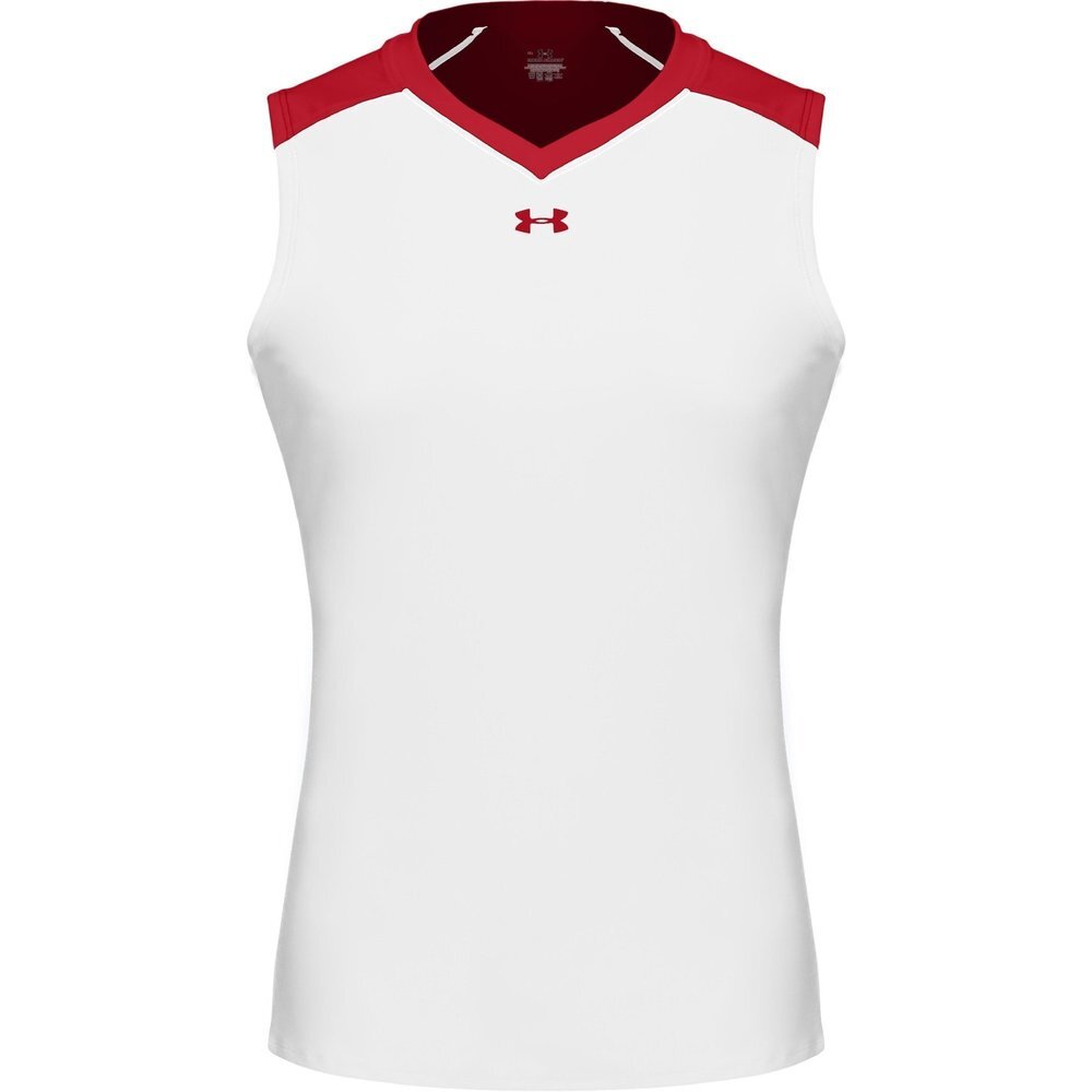 Under Armour Power Sleeveless Jersey - Women's ( sz. S, White/Red )